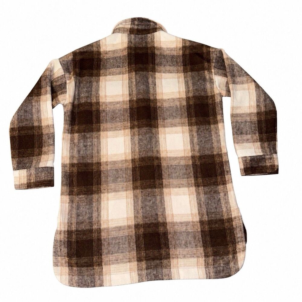 Banana Republic Womens M Brown Plaid Wool Blend Shirt Jacket Shacket - Picture 5 of 8